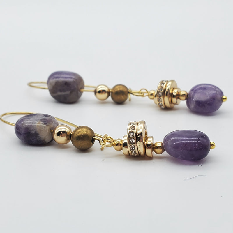 Natural Charm Nugget Amethyst Jewelry Set