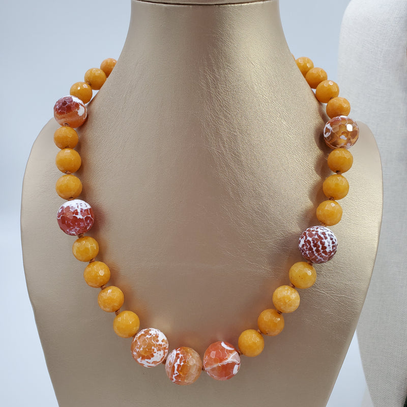 Fire Energy Yellow Jade Jewelry Set