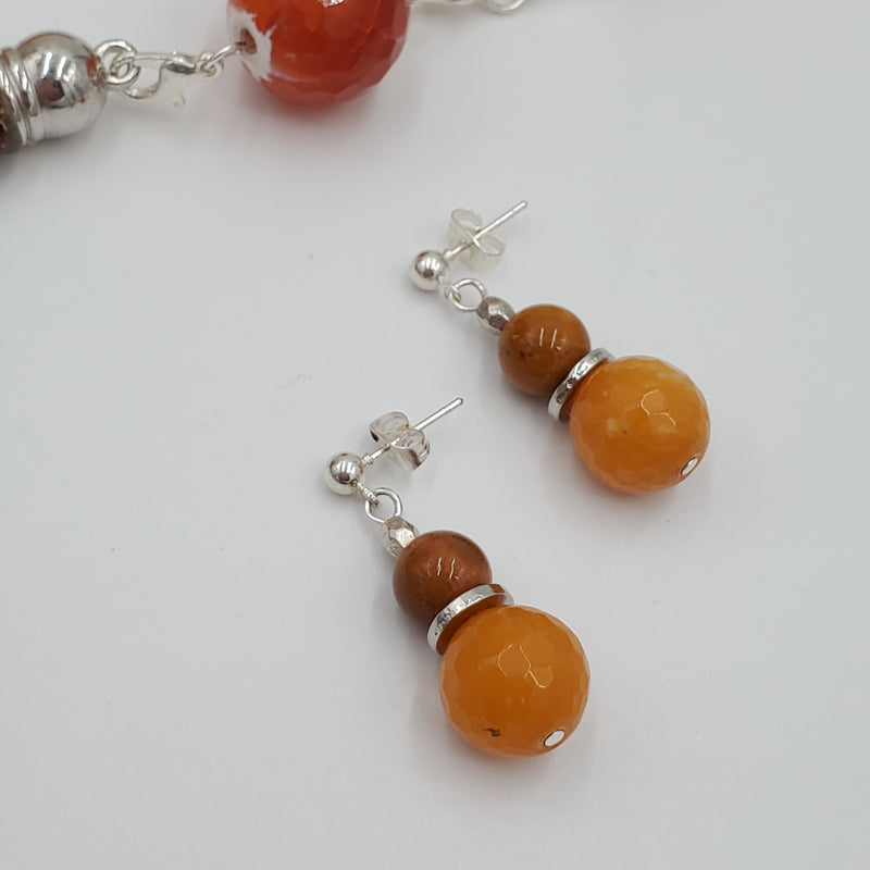 Fire Energy Yellow Jade Jewelry Set