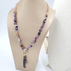 Natural Charm Nugget Amethyst Jewelry Set