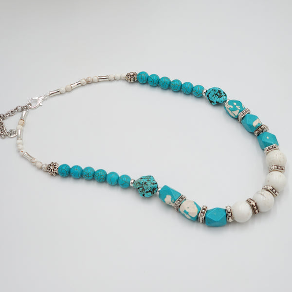 Howlite Magnesite Necklace and Earrings