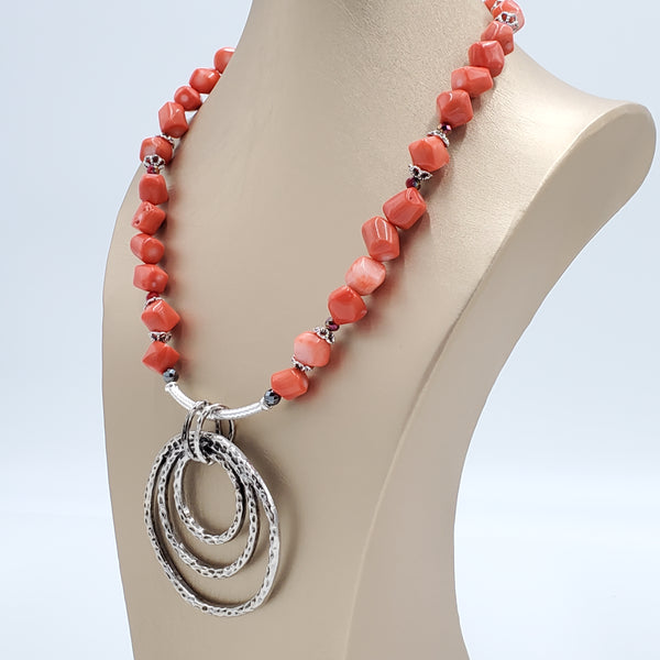 Concentric Orange Corals Jewelry Set