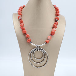 Concentric Orange Corals Jewelry Set