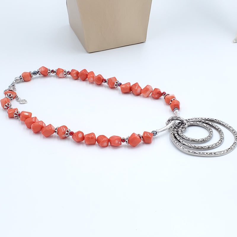 Concentric Orange Corals Jewelry Set