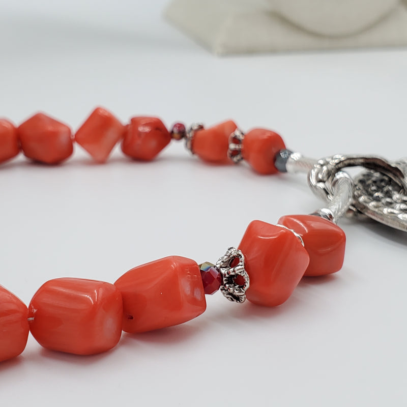 Concentric Orange Corals Jewelry Set