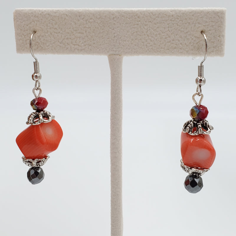 Concentric Orange Corals Jewelry Set