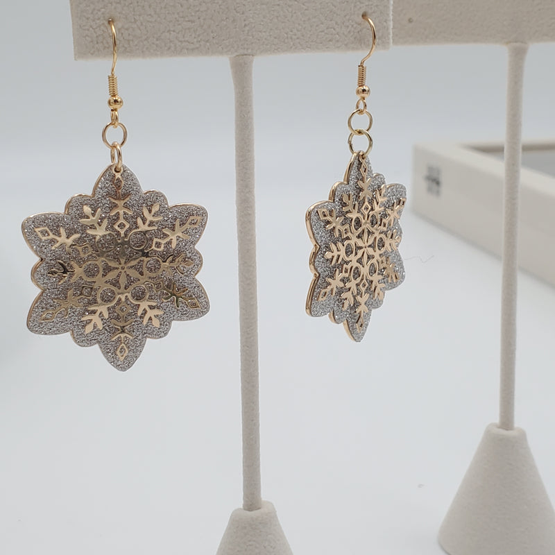 Glitter Snow Flakes Earrings