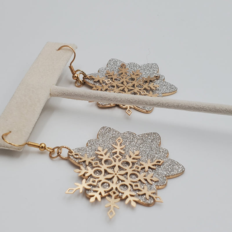 Glitter Snow Flakes Earrings