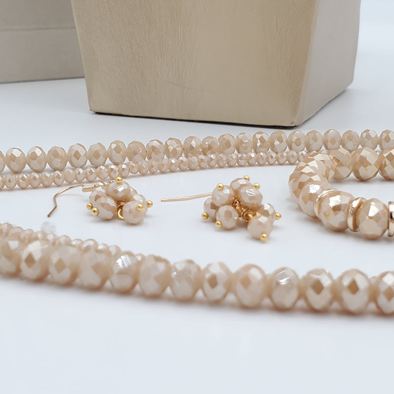 Creme Crystal Necklace