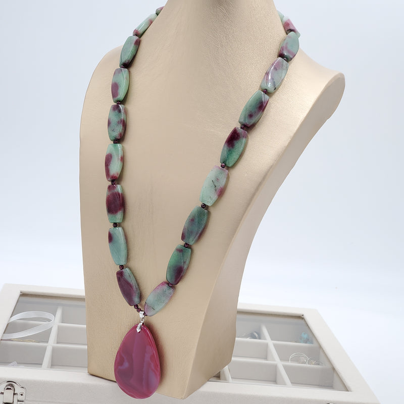 Anyolite Nuggets Jewelry Set