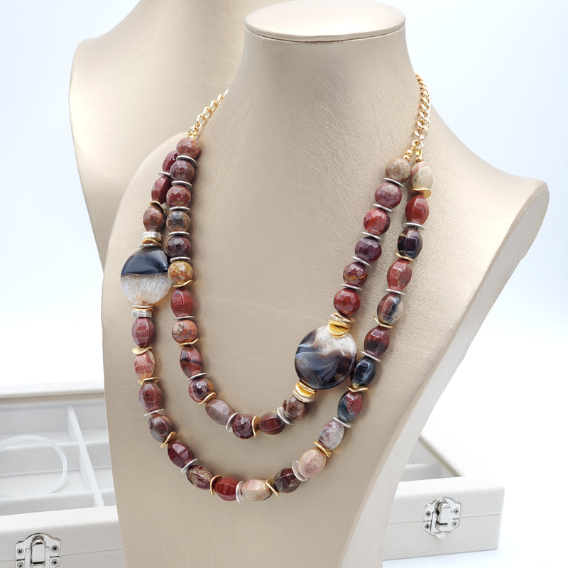 Red Picasso Agate Necklace