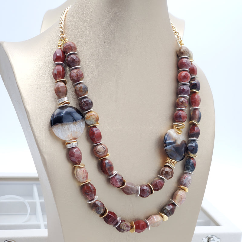 Red Picasso Agate Necklace