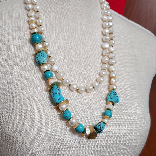 Freshwater Pearl and Magnesite Necklace, Customized