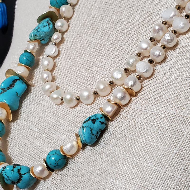 Freshwater Pearl and Magnesite Necklace, Customized