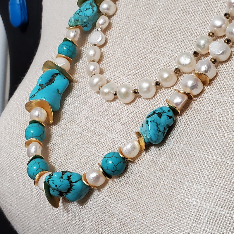 Freshwater Pearl and Magnesite Necklace, Customized