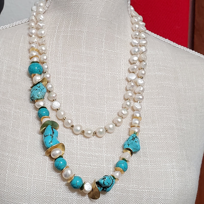 Freshwater Pearl and Magnesite Necklace, Customized