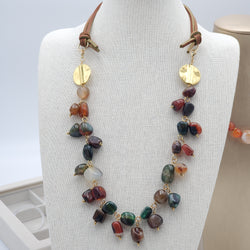 Agate Chunks Collar Necklace