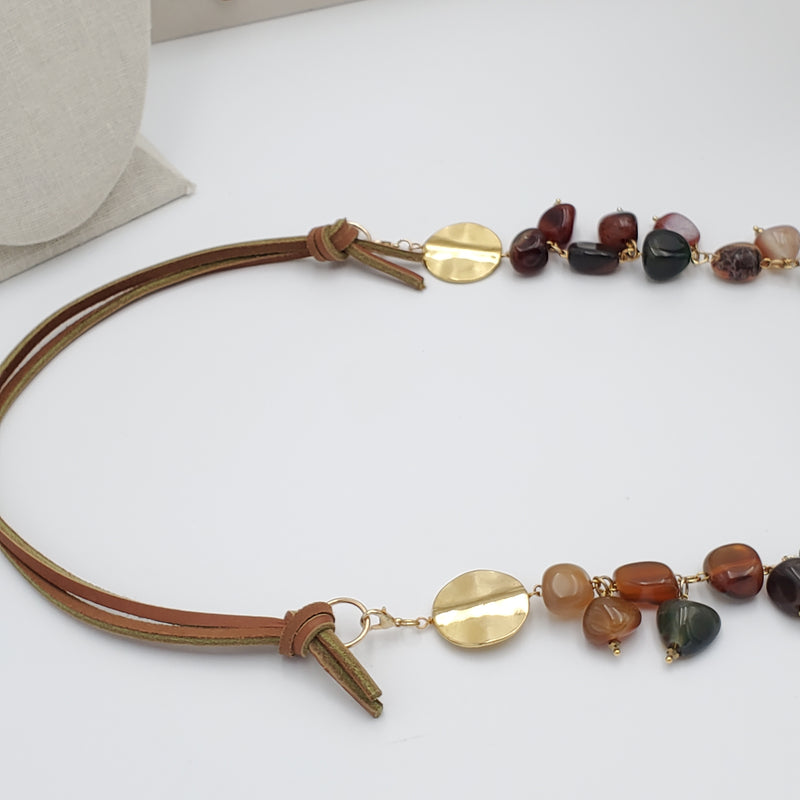 Agate Chunks Collar Necklace