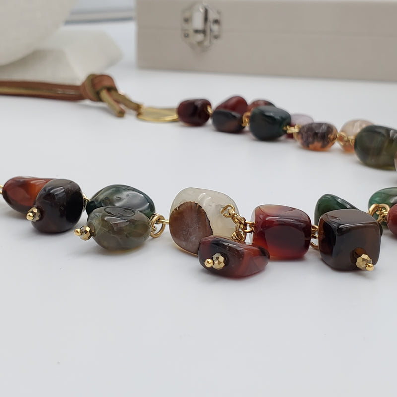 Agate Chunks Collar Necklace