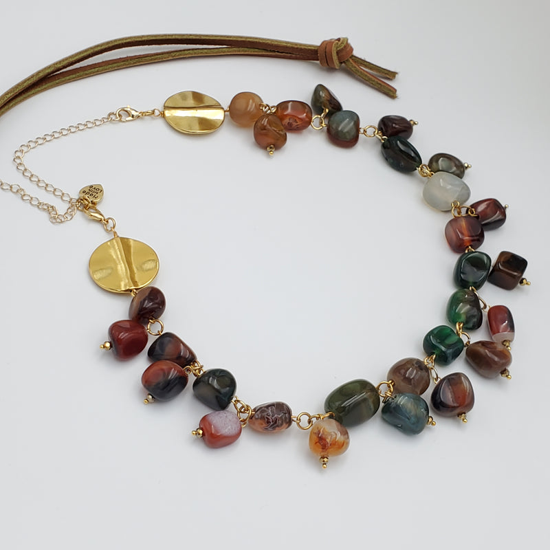 Agate Chunks Collar Necklace