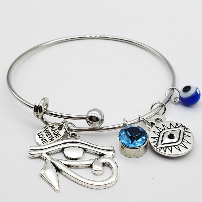 Ankh and Evil Eye Bracelet