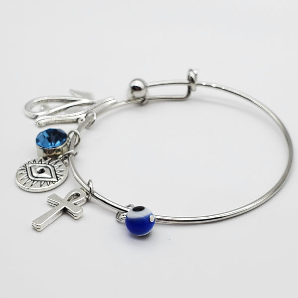 Ankh and Evil Eye Bracelet