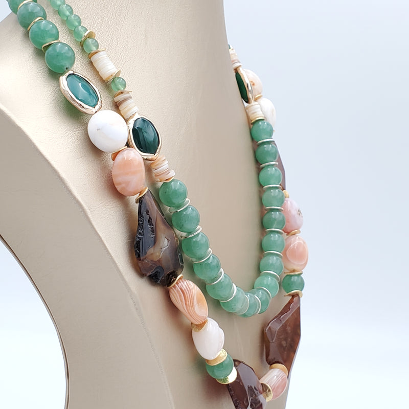 Elegant Aventurine and Botswana Agate Necklace