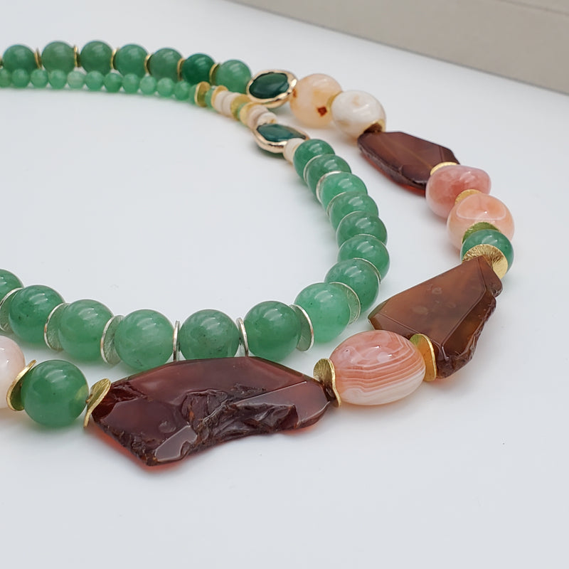 Elegant Aventurine and Botswana Agate Necklace