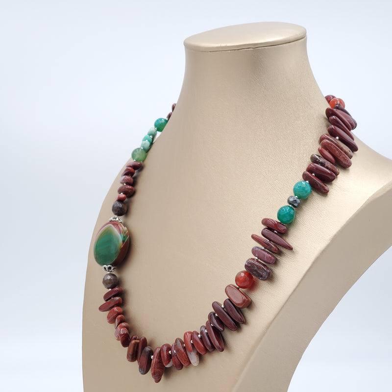 Brown and Green Agate Necklace