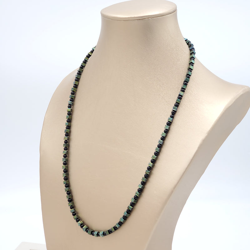 Prehnite and Black Onyx Necklace