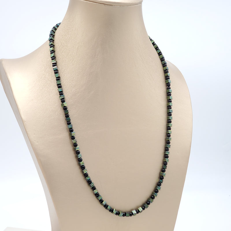 Prehnite and Black Onyx Necklace