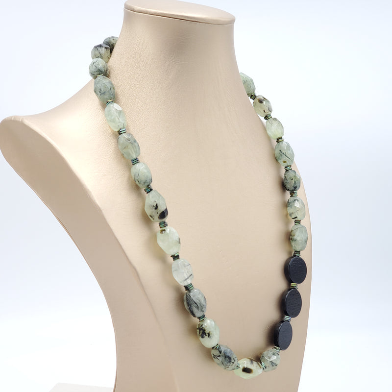 Prehnite and Black Onyx Necklace