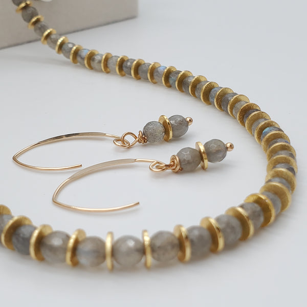 labradorite Necklace and Earrings set