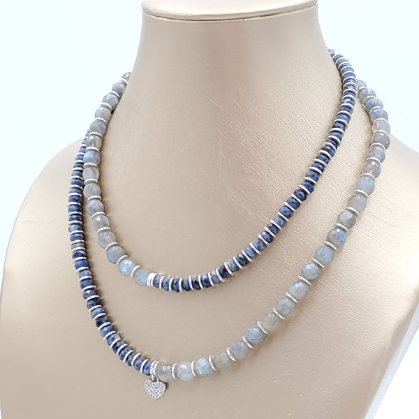 Sapphire and Labrodarite Necklace