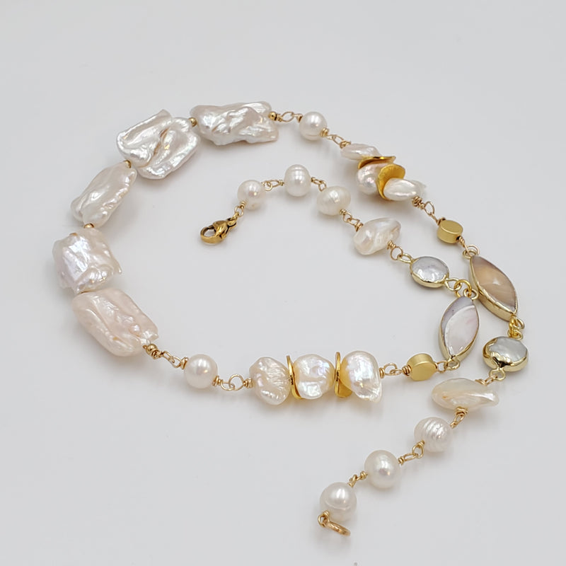 Pearl Shells Collar Necklace