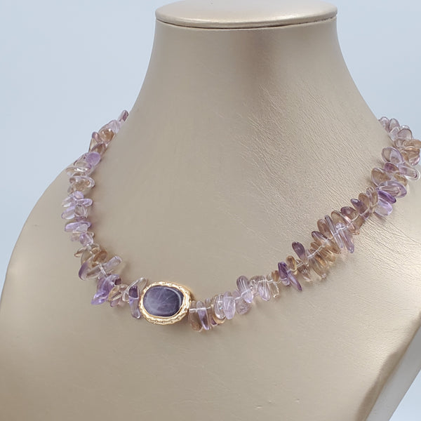 Ametrine Chips Necklace and Earrings