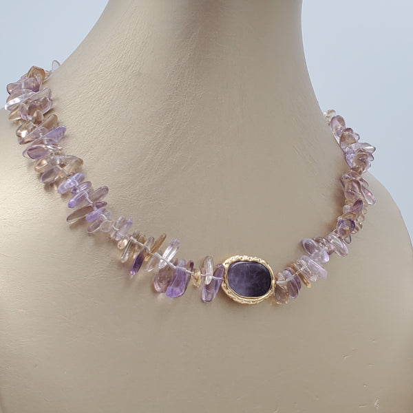 Ametrine Chips Necklace and Earrings