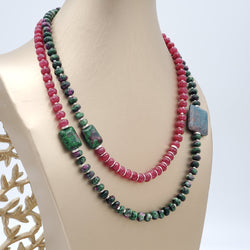 Fuchsite and Pink Agate Necklace