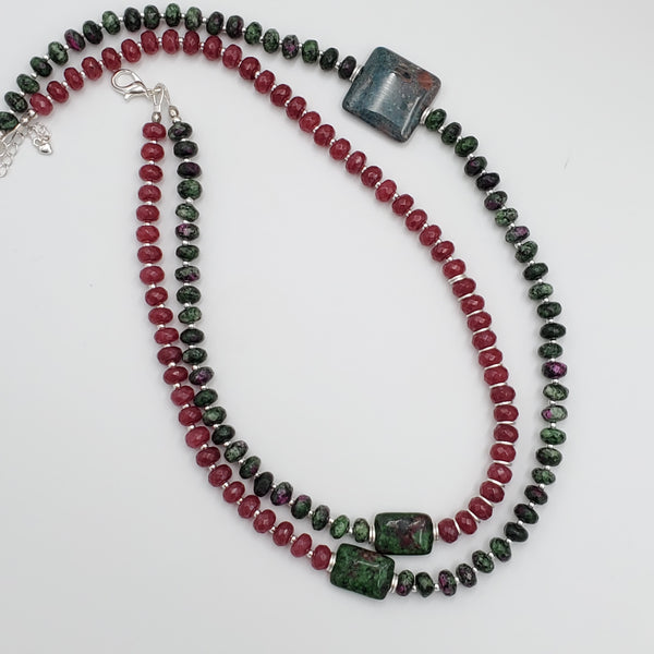 Fuchsite and Pink Agate Necklace