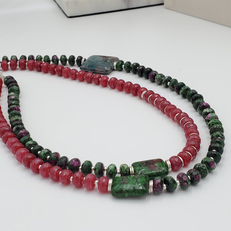 Fuchsite and Pink Agate Necklace